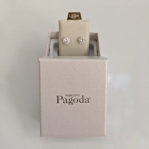 10K Yellow Gold Earrings 6mm Round Cubic Zirconia